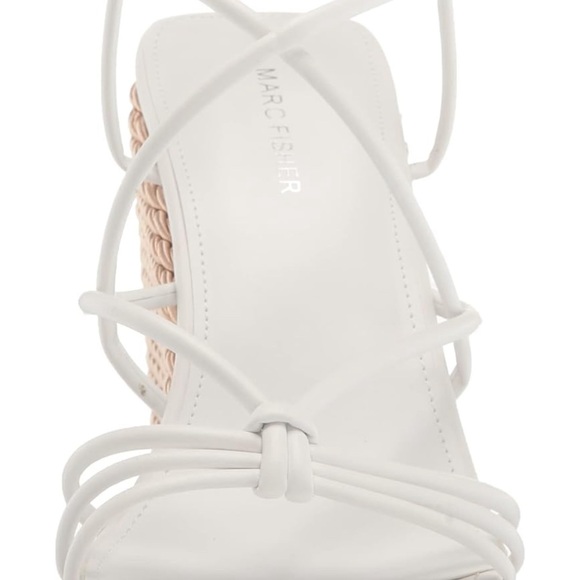 Marc Fisher Zarah Platform Wedge Sandals White size 8.5 - Picture 14 of 15